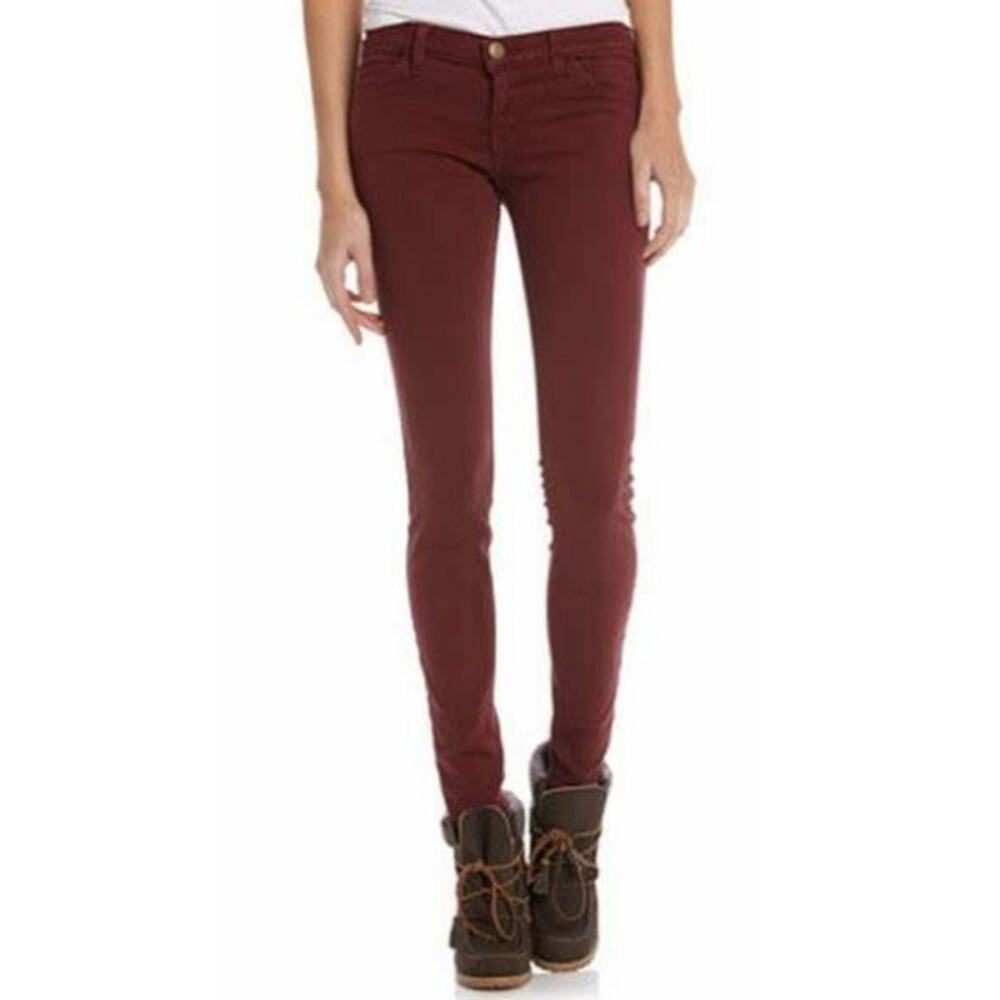 CURRENT/ELLIOTT The Ankle Skinny low rise waist retro jeans in garnet Size 27 - Picture 3 of 8